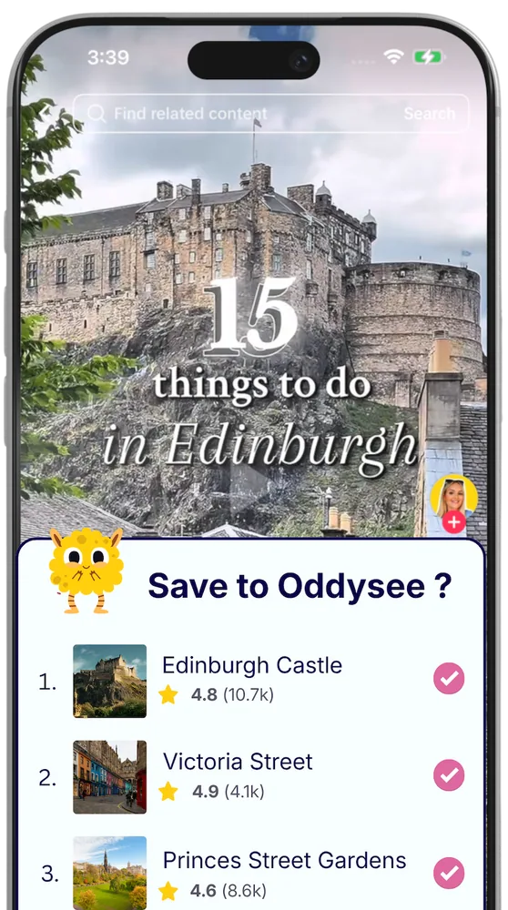 Places imported into Oddysee from a saved social post