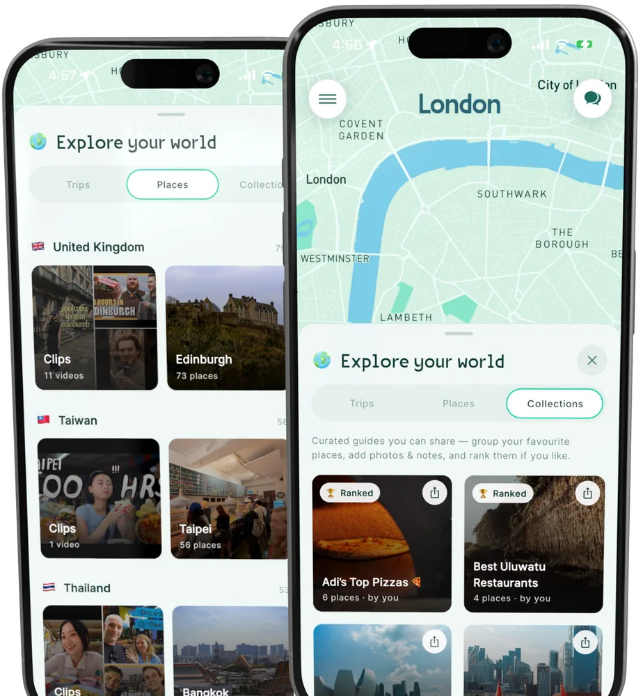 Saved spots organised into curated lists in Oddysee